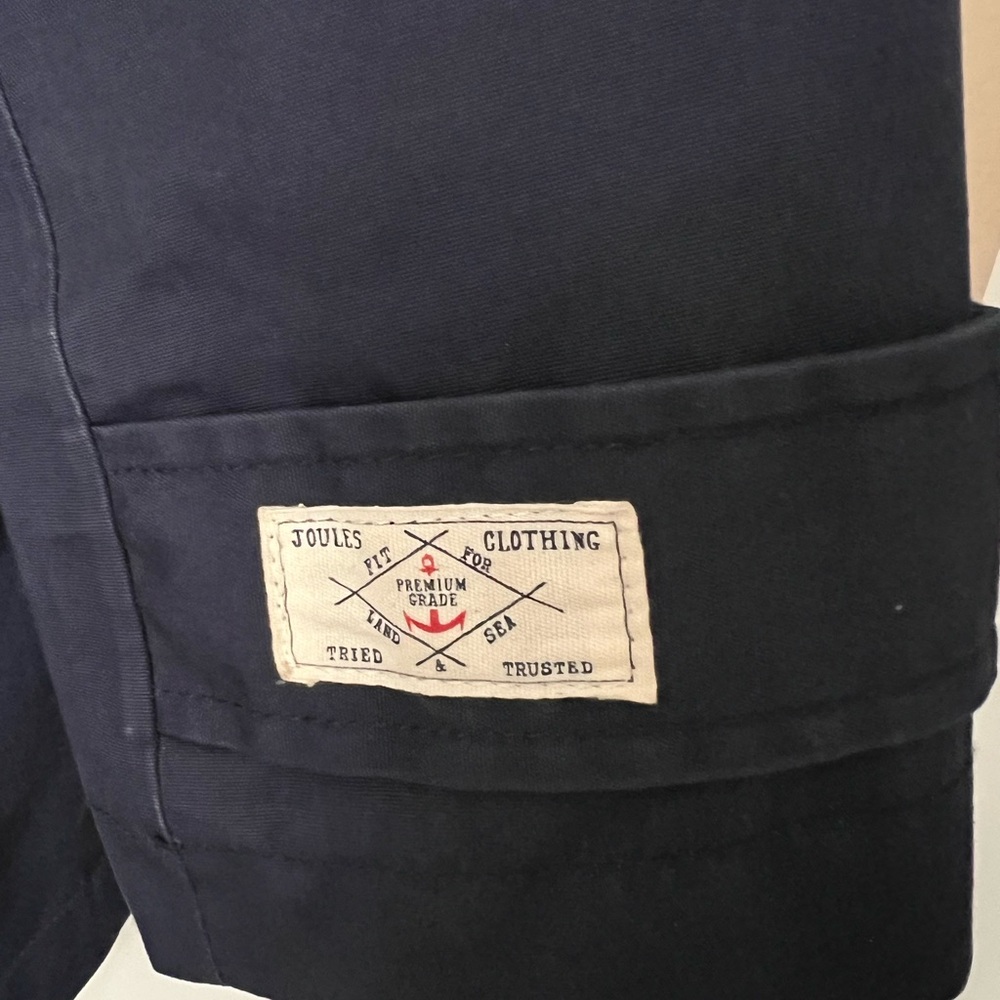 Joules Sz 16 Navy Lined Canvas Raincoat - Picture 4 of 8